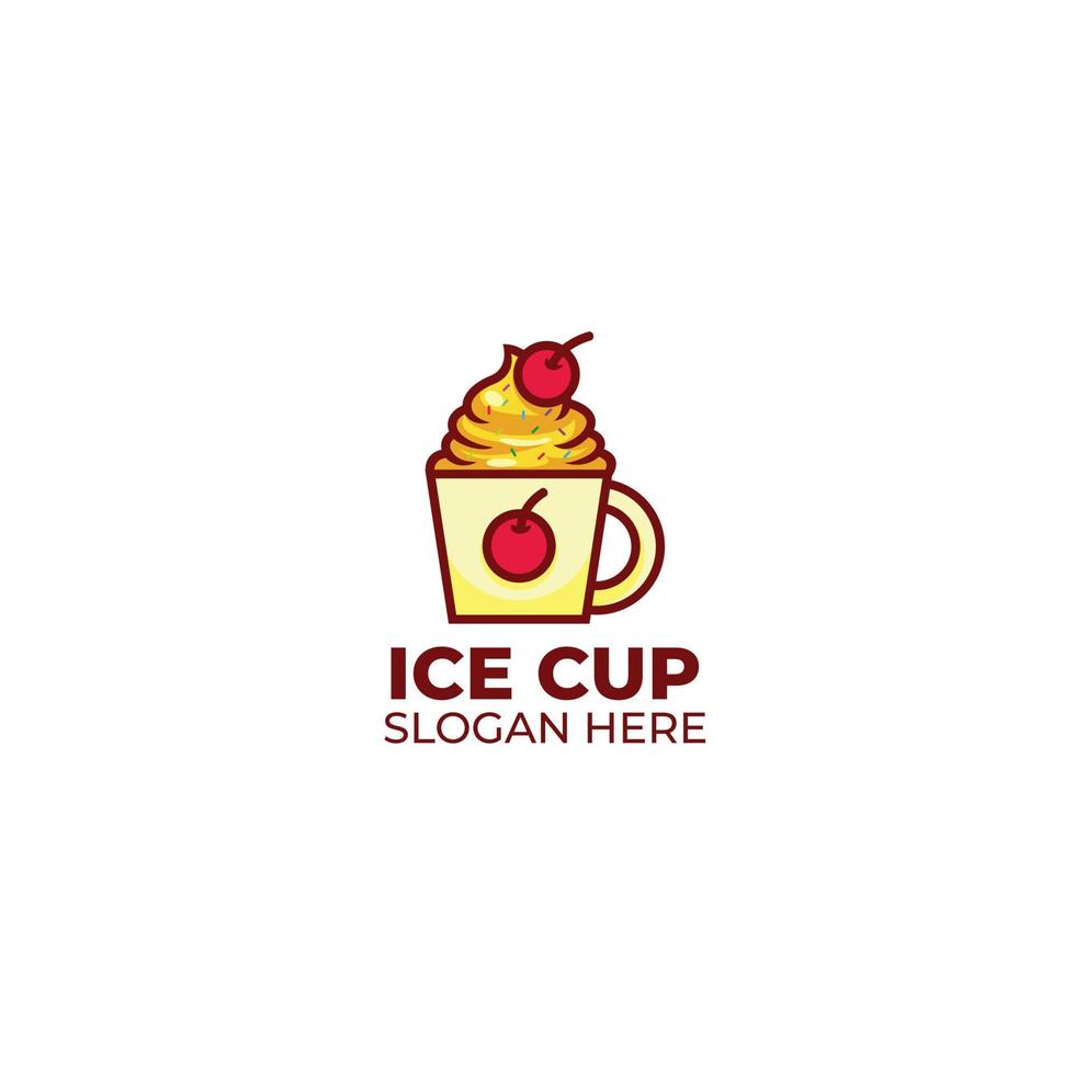 Eisbecher Illustration Logo Vorlage Design Kunst vektor