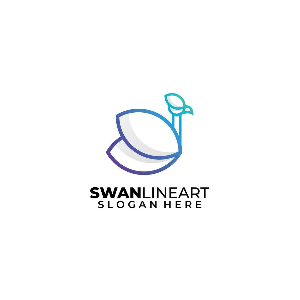 Schwan-Logo-Strichgrafik-Design-Farbverlauf vektor