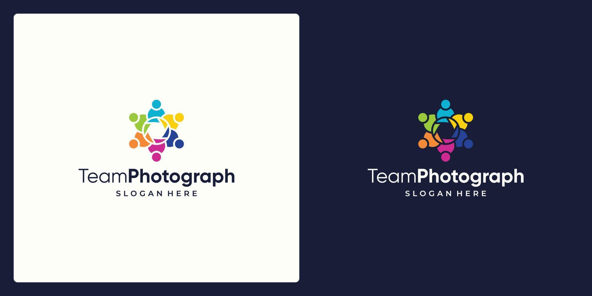 Team-Logo-Design-Vektor für soziale Netzwerke und Fotografie-Logo. vektor