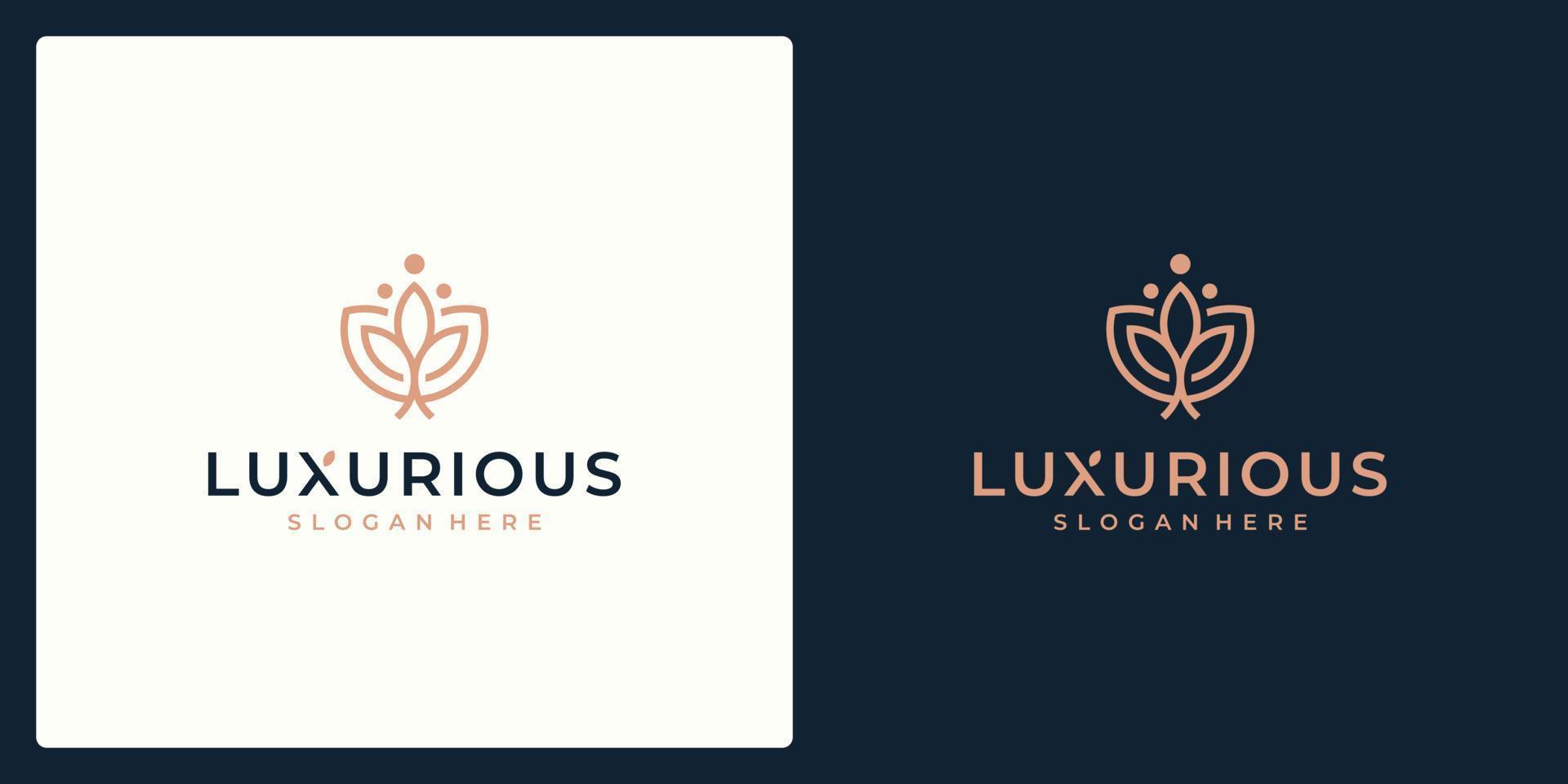 lyx logotyp designkoncept, blomma lotus logotyp, skönhet eller spa logotyp mall vektor