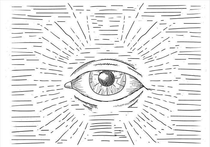 Gratis handdragen Vector Eye Illustration