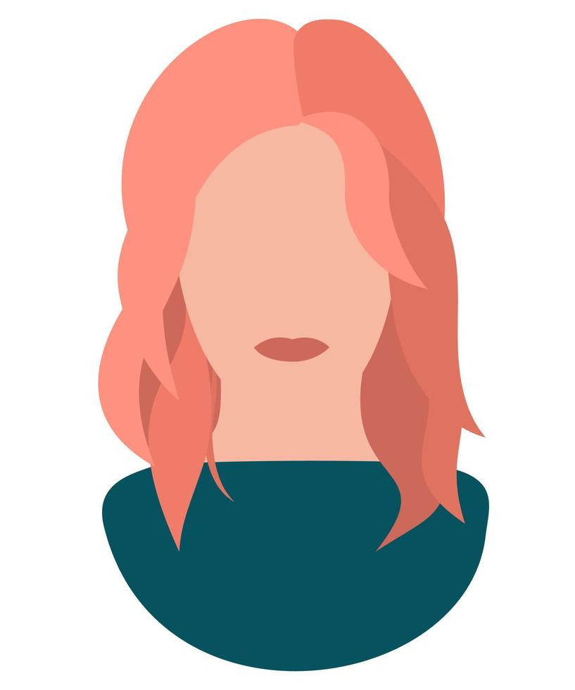 närbild kvinna porträtt. avatar för en social nätverk. vektor platt illustration.