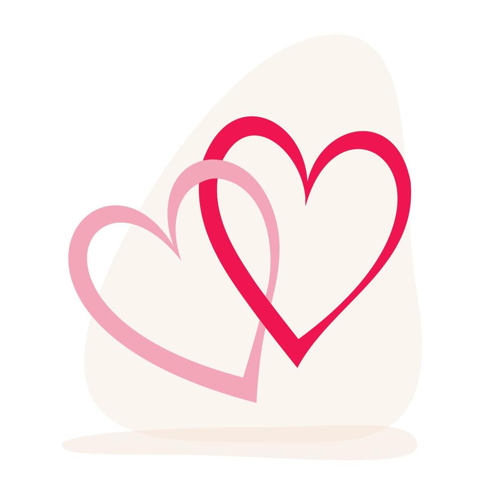 Clipart-Elemente von handgezeichneten Herzen auf isoliertem Hintergrund. einfaches romantisches design für valentinstag, hochzeit und muttertagsfeier, grußkarte, wohnkultur, textil, druck. vektor