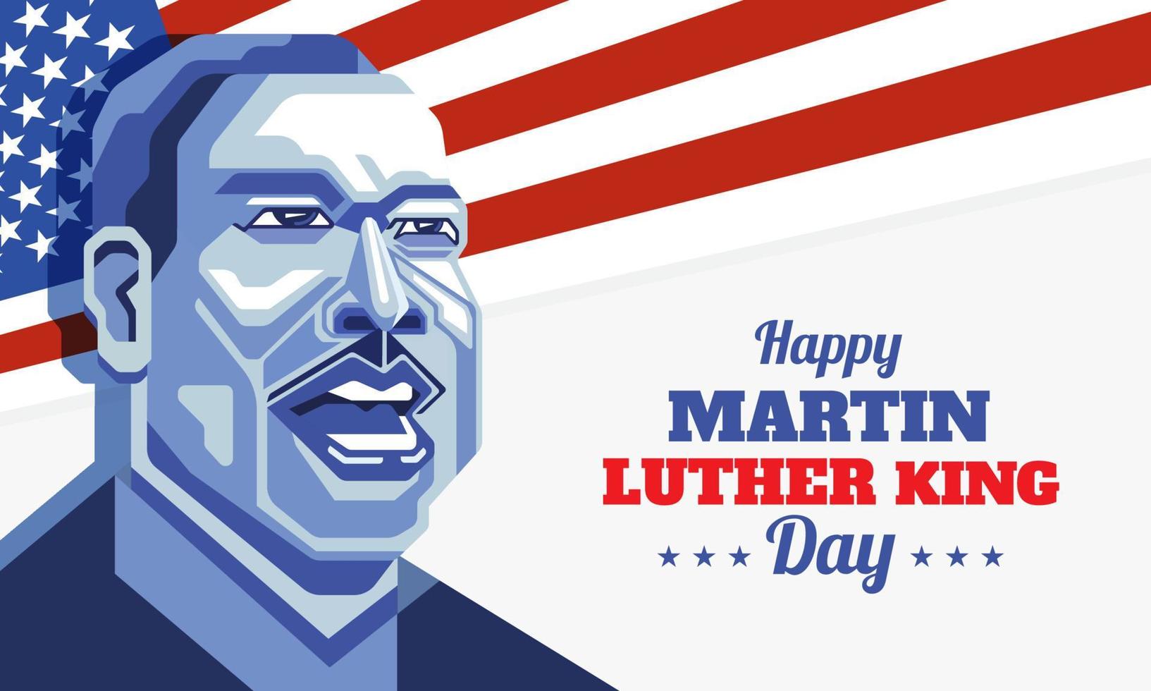 Happy Martin Luther King Day Grußkarte. Vektorillustration für Banner, Poster und Flyer. vektor