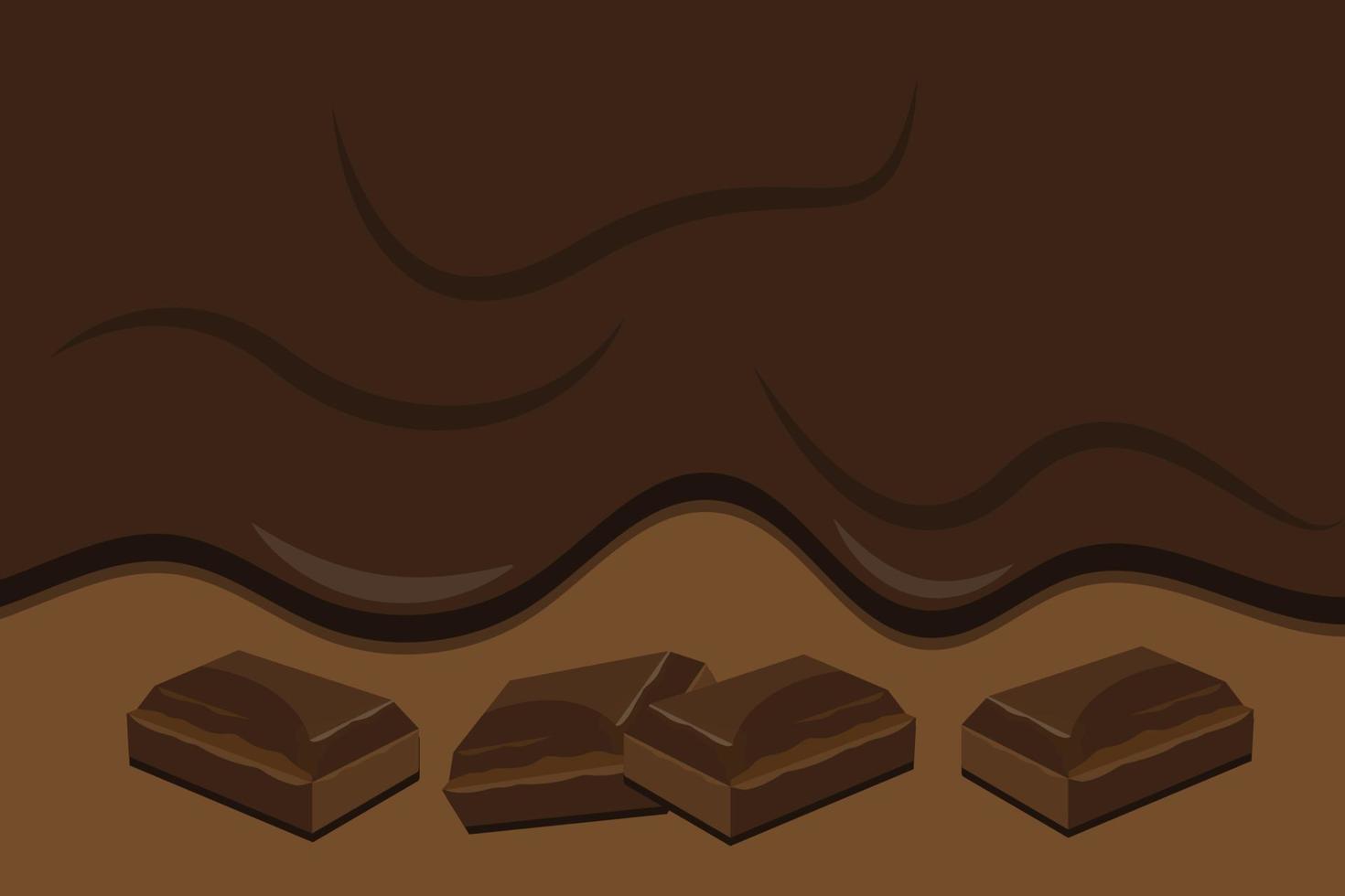 Hintergrund aus geschmolzener Schokolade und harter Schokolade vektor