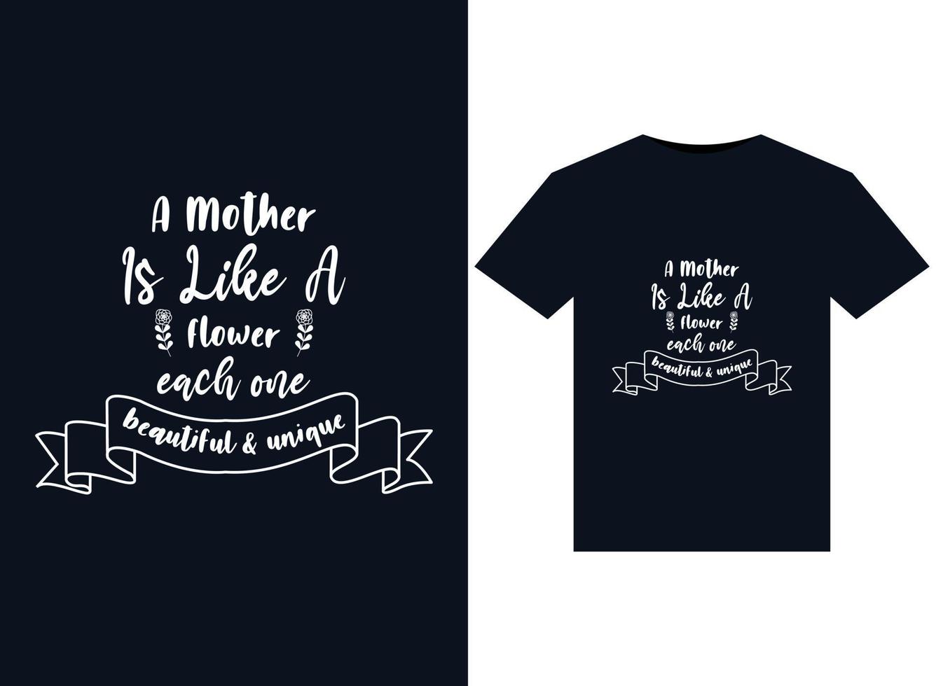en mor är tycka om en blomma varje ett skön unik illustrationer för tryckfärdig t-tröjor design vektor