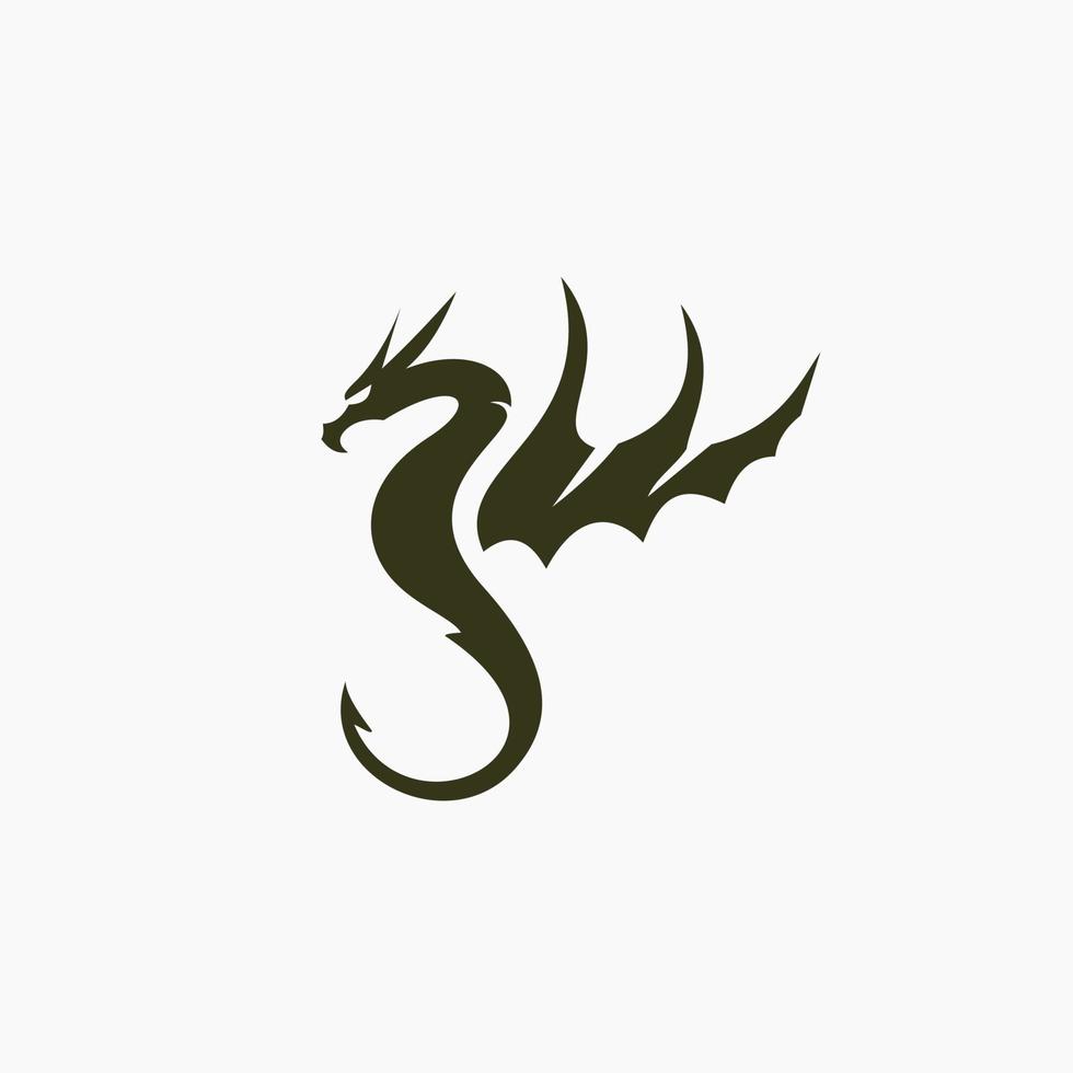 Drachen-Silhouette-Logo vektor