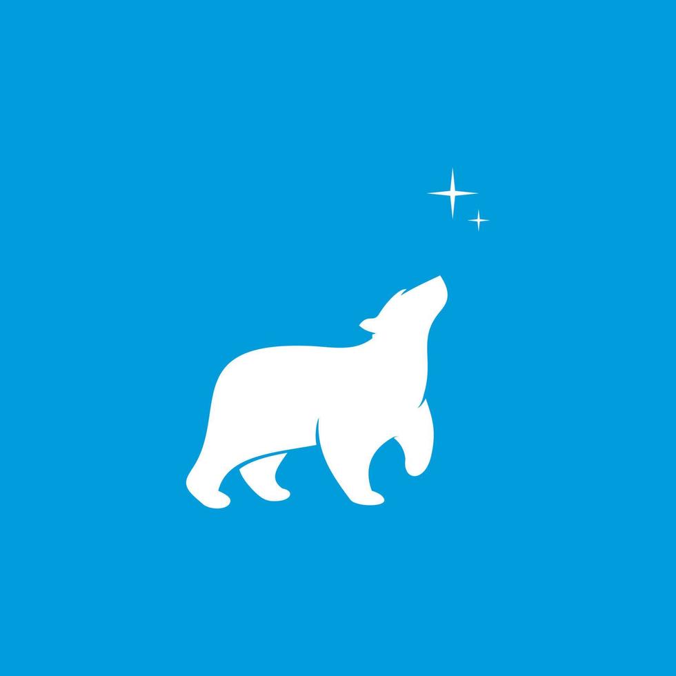 polär Björn blå himmel stjärna logotyp vektor