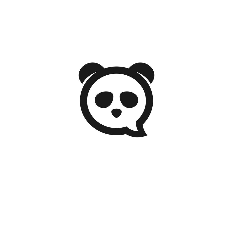 Panda-Chat-Blasen-Logo vektor