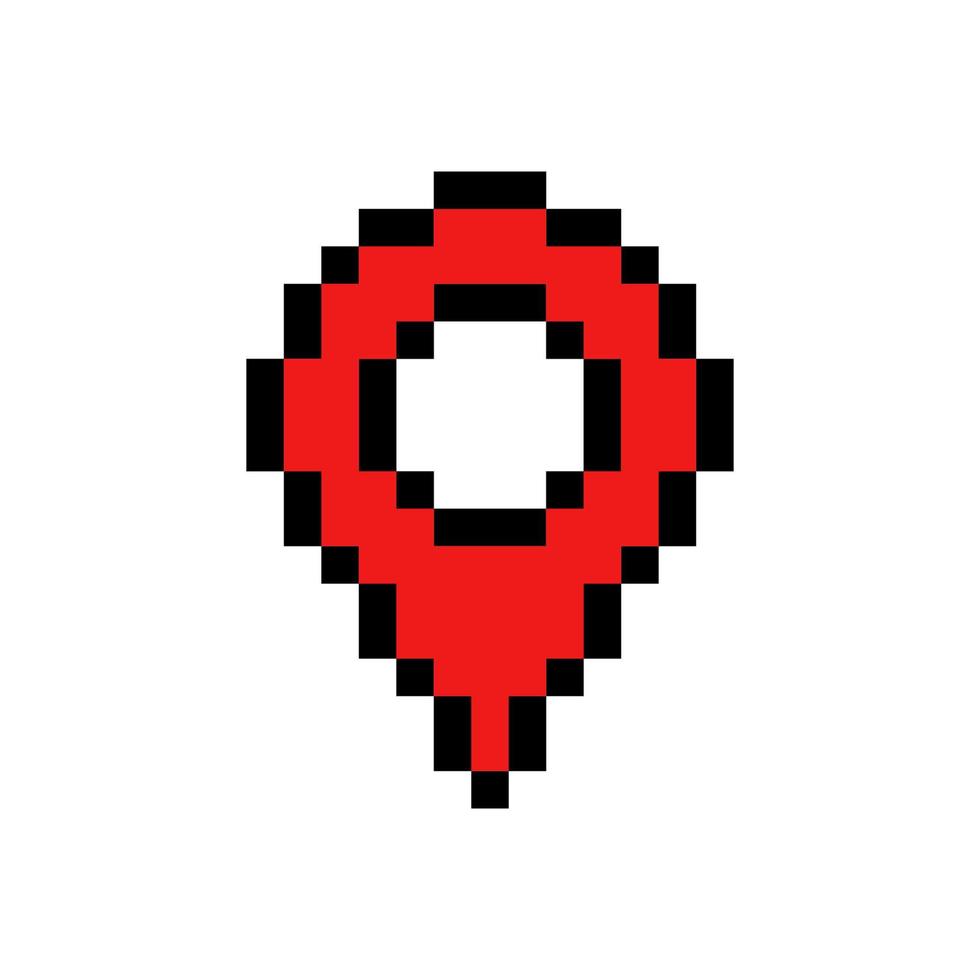 röd Karta pekare pixel konst vektor