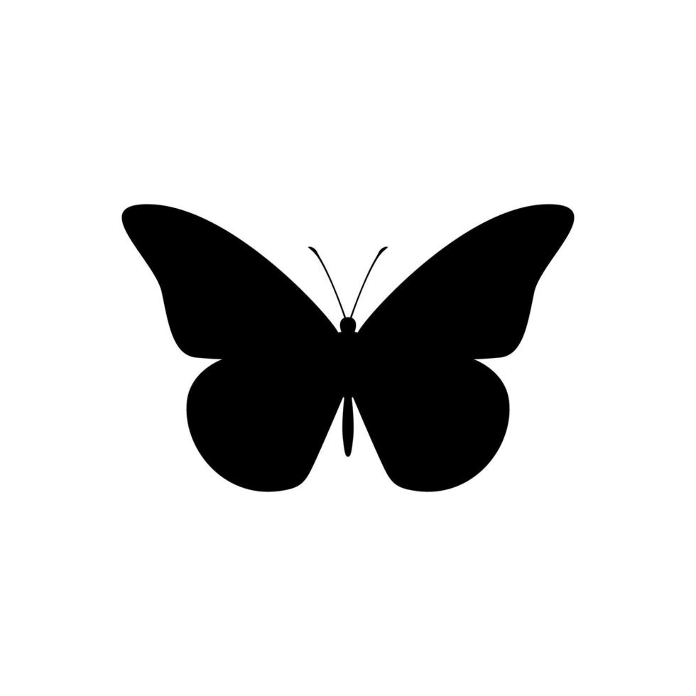 Schmetterlingsschattenbildvektor isoliert auf weißem Hintergrund vektor