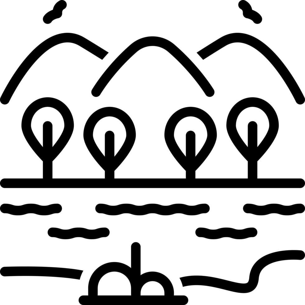 Liniensymbol für Seen vektor