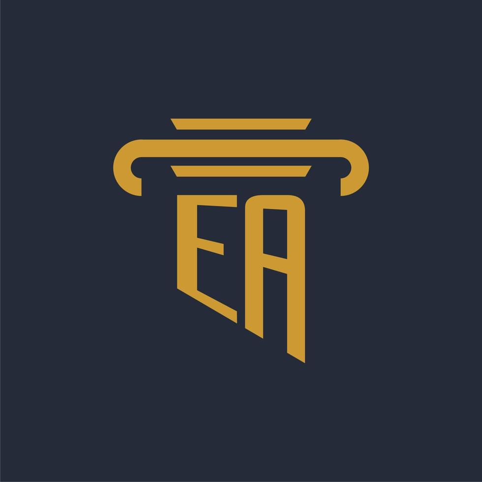 EA-Anfangslogo-Monogramm mit Säulen-Icon-Design-Vektorbild vektor