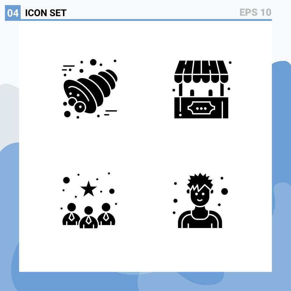 uppsättning av 4 modern ui ikoner symboler tecken för höst kandidater tacksägelse spel bäst team redigerbar vektor design element