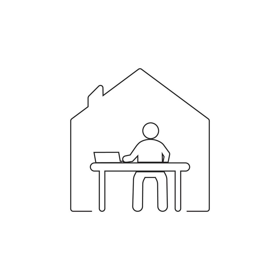 Arbeit von zu Hause aus Logo. vektor