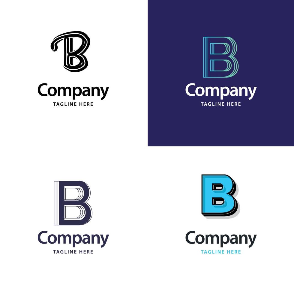 brev b stor logotyp packa design kreativ modern logotyper design för din företag vektor