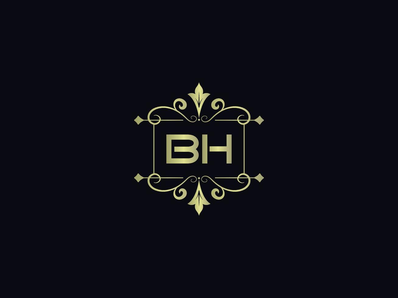 Buchstabe bh-Logo-Symbol, anfänglicher bh-Luxus-Logo-Briefvektor vektor