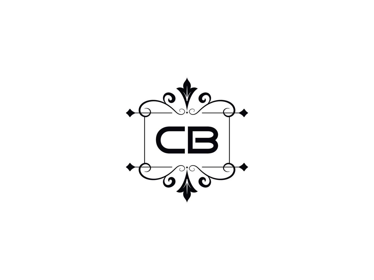 kreatives cb-logobild, monogramm cb-luxusbriefdesign vektor