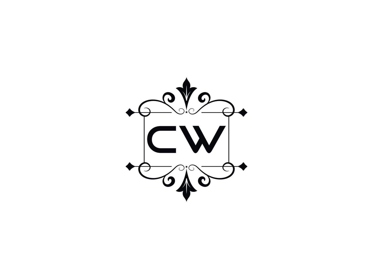 kreativ cw logotyp bild, monogram cw lyx brev design vektor