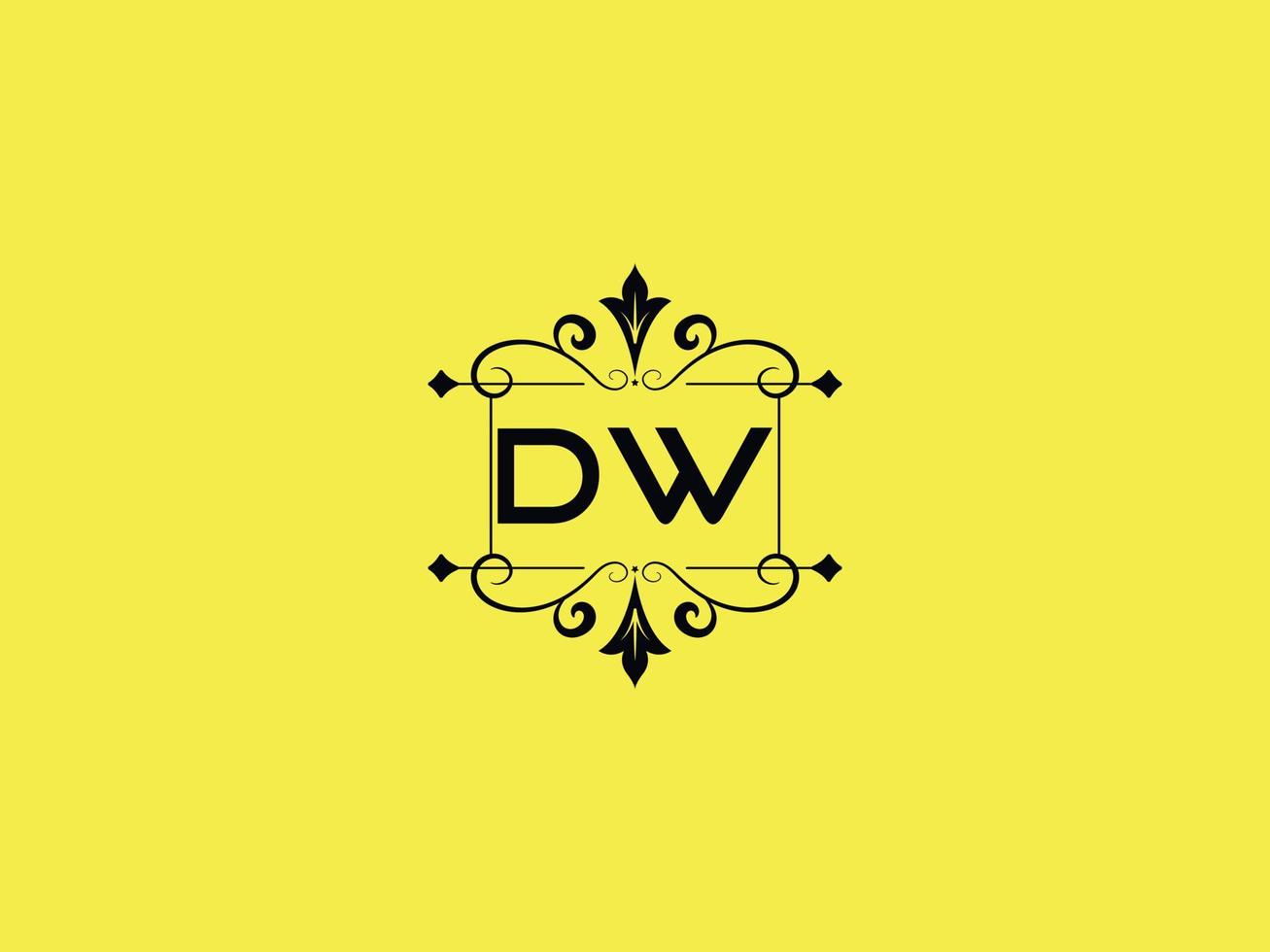 farbenfrohes dw-Logo-Symbol, minimalistischer dw-Luxus-Buchstaben-Logo-Vorrat vektor