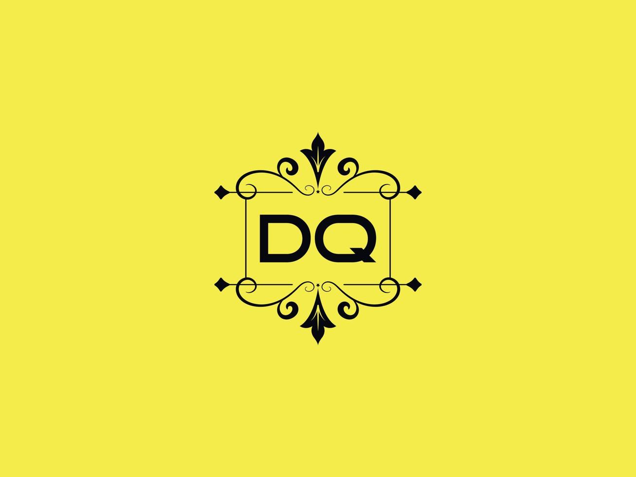 färgrik dq logotyp ikon, minimalistisk dq lyx brev logotyp stock vektor