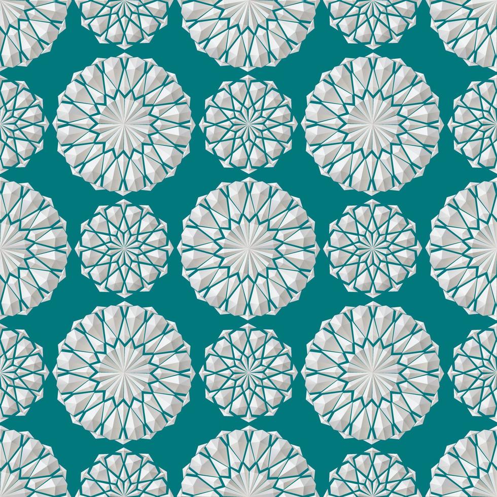 Muster von Kristallblumen auf türkisfarbenem Hintergrund für Druck und Dekoration. Vektorillustration. vektor