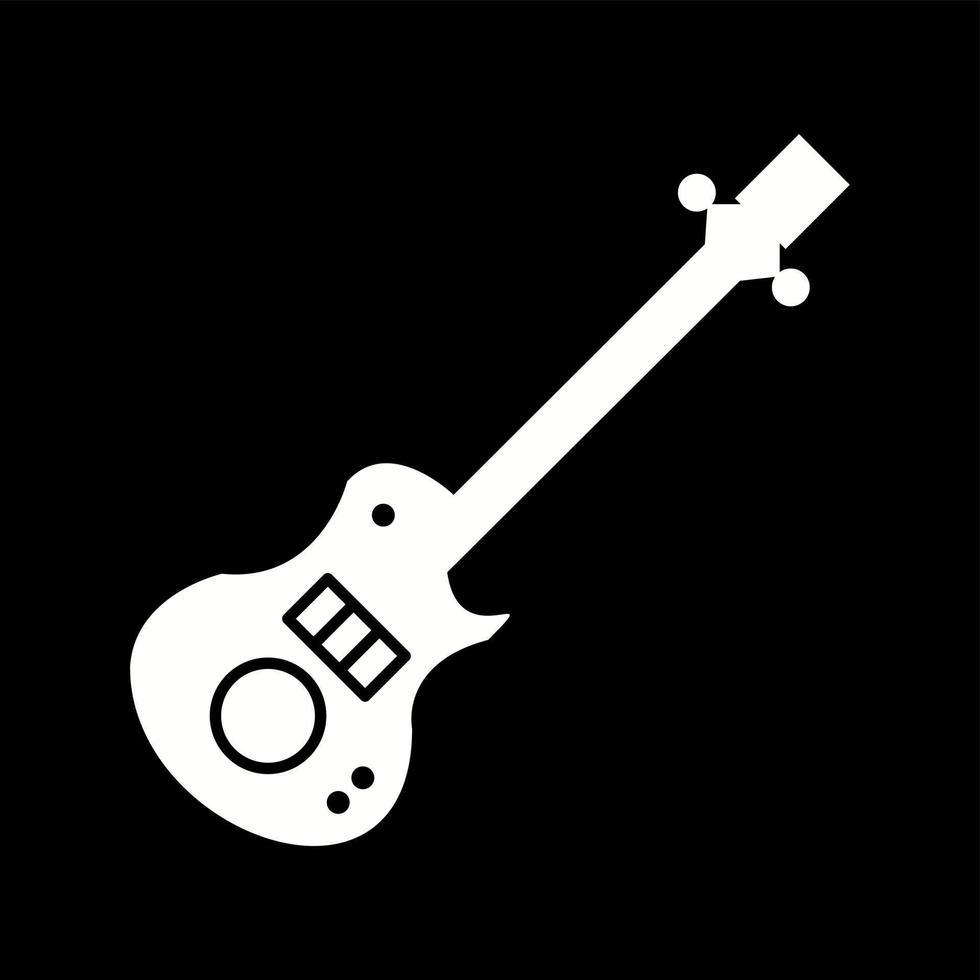 einzigartiges E-Gitarren-Vektor-Glyphen-Symbol vektor