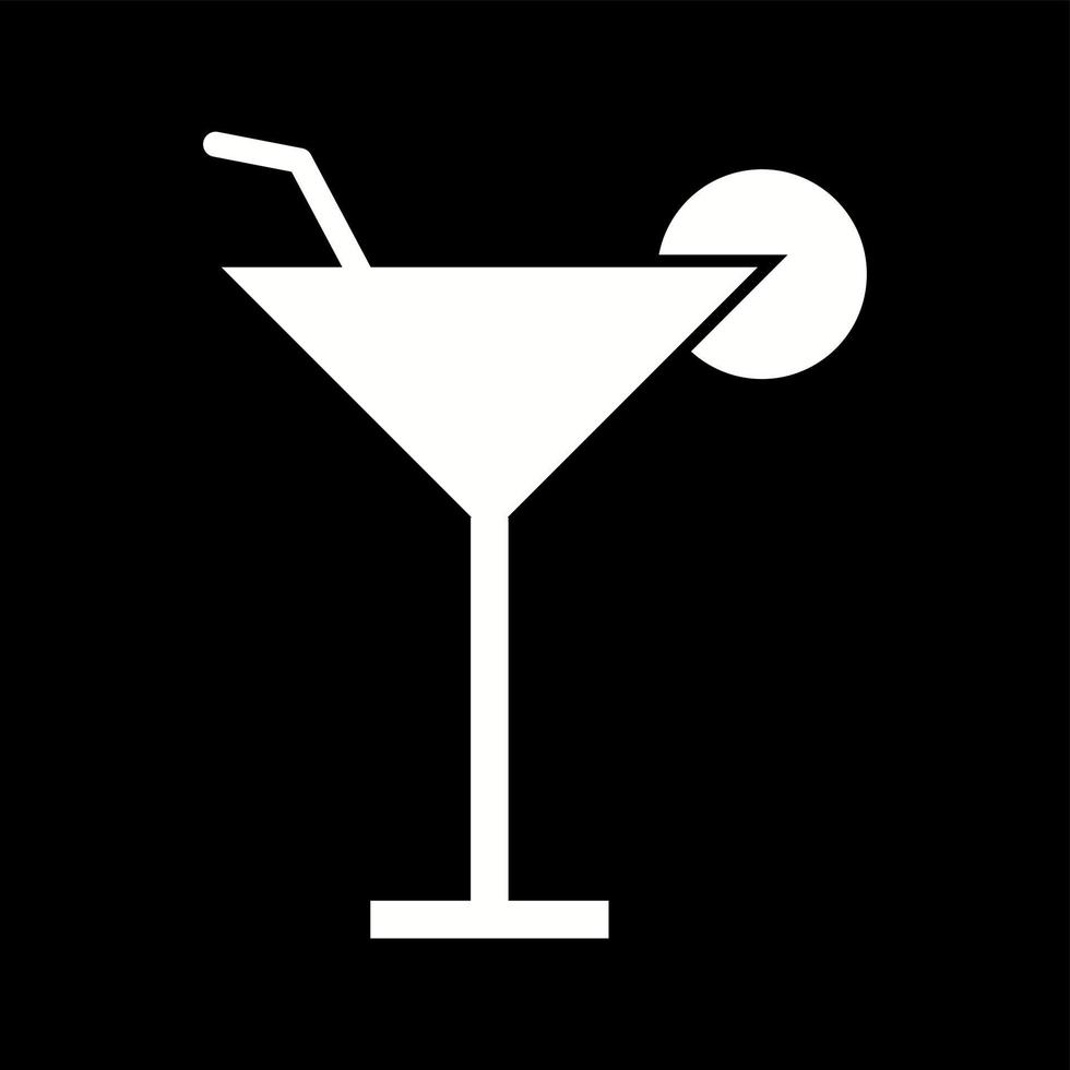 einzigartiges Cocktail-Vektor-Glyphen-Symbol vektor