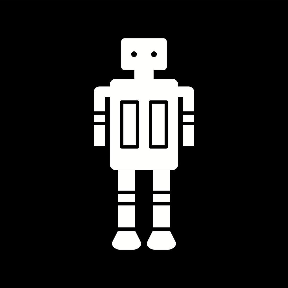 einzigartiges Roboter-Vektor-Glyphen-Symbol vektor