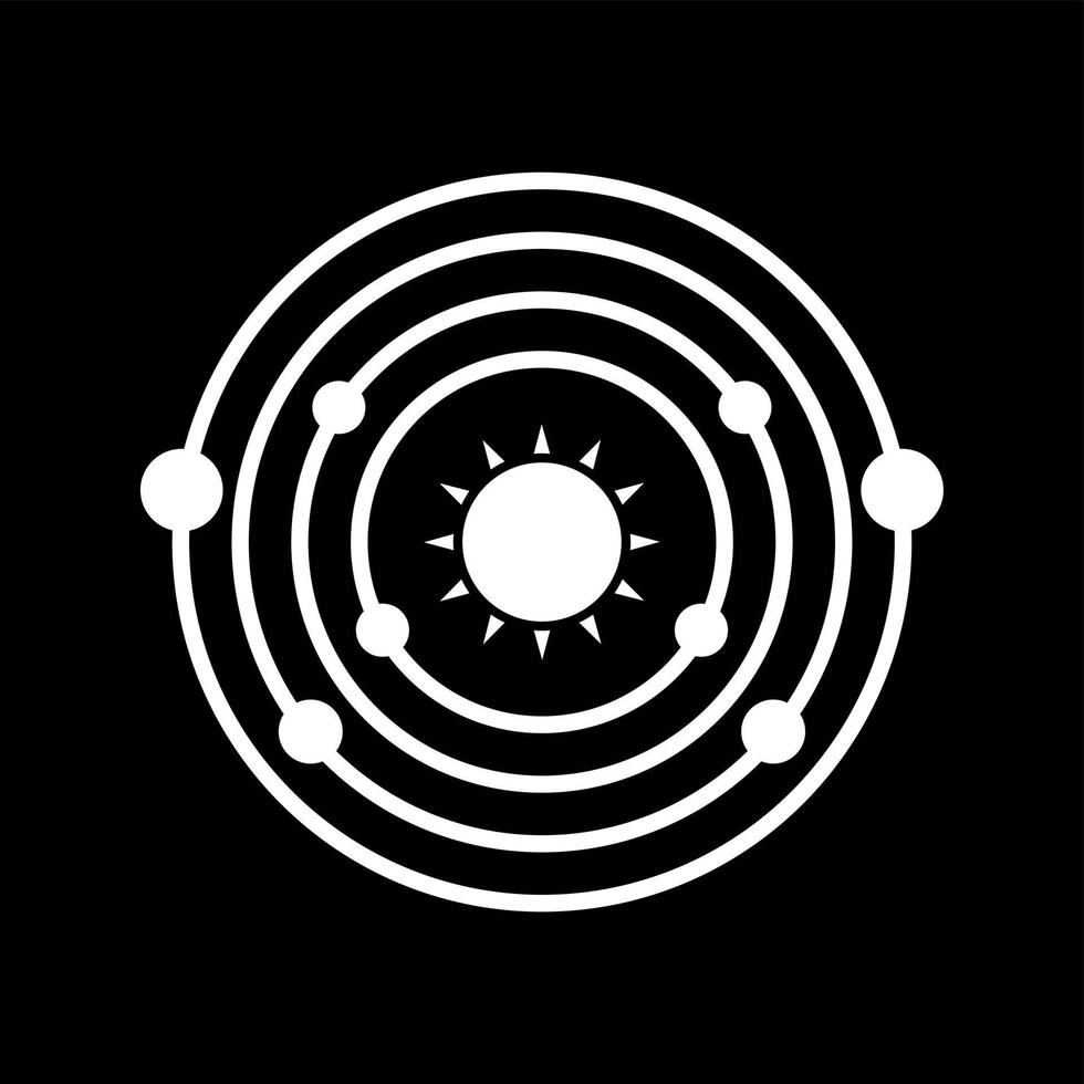 unik planet kretsande Sol vektor glyf ikon