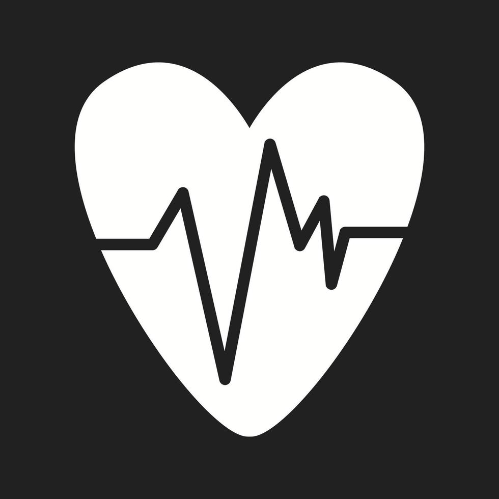 schönes Herz-EKG-Vektor-Glyphen-Symbol vektor