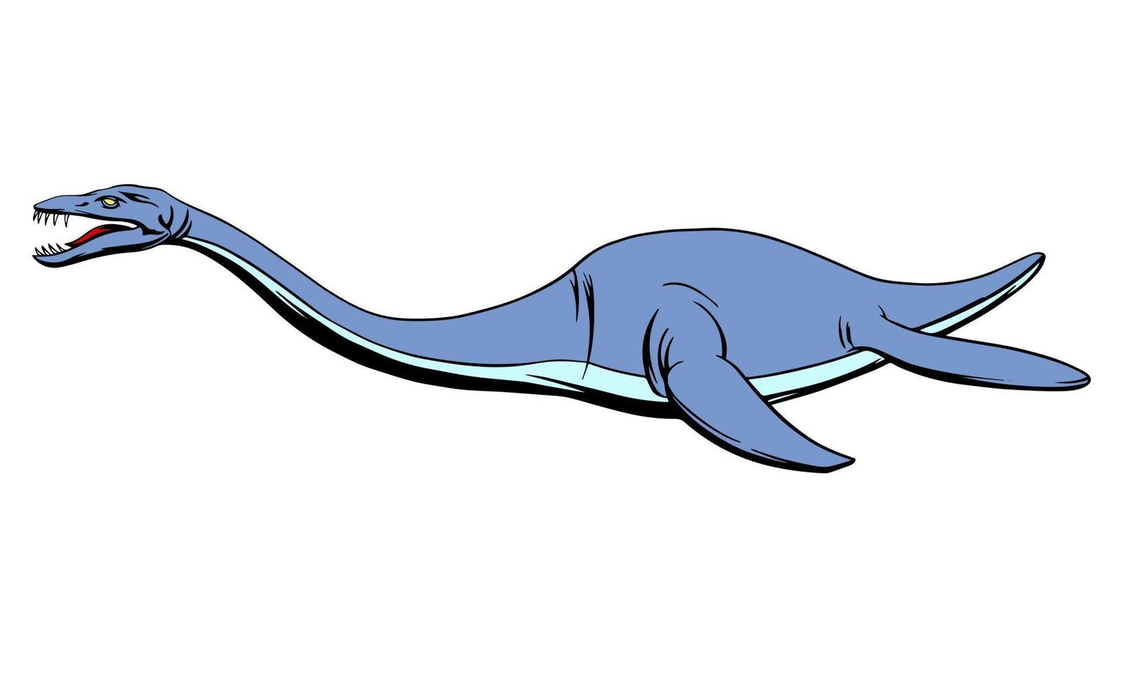 plesiosaurus im cartoon-stil für druck und design.vektorillustration vektor