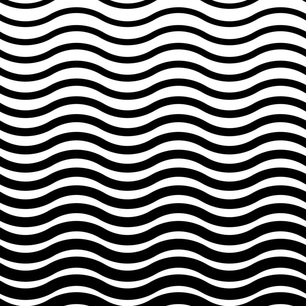 Schwarz-Weiß-Muster aus wellenförmigen horizontalen Linien im flachen Stil für Druck und Design. Vektor-Illustration. vektor