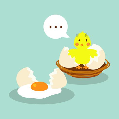 Broken Egg i Flat Design Illustration vektor