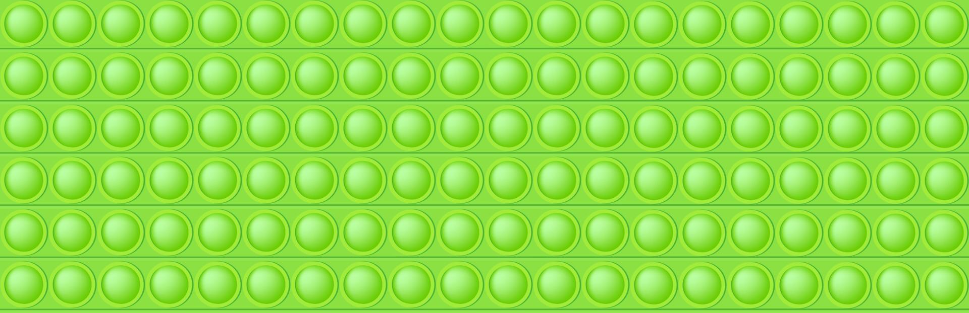 popping leksak grön sömlös mönster som en modern kisel fidget leksak. beroendeframkallande anti-stress leksak i ljus Färg. bubbla för barn fingrar. vektor illustration i rektangel formatera för baner.