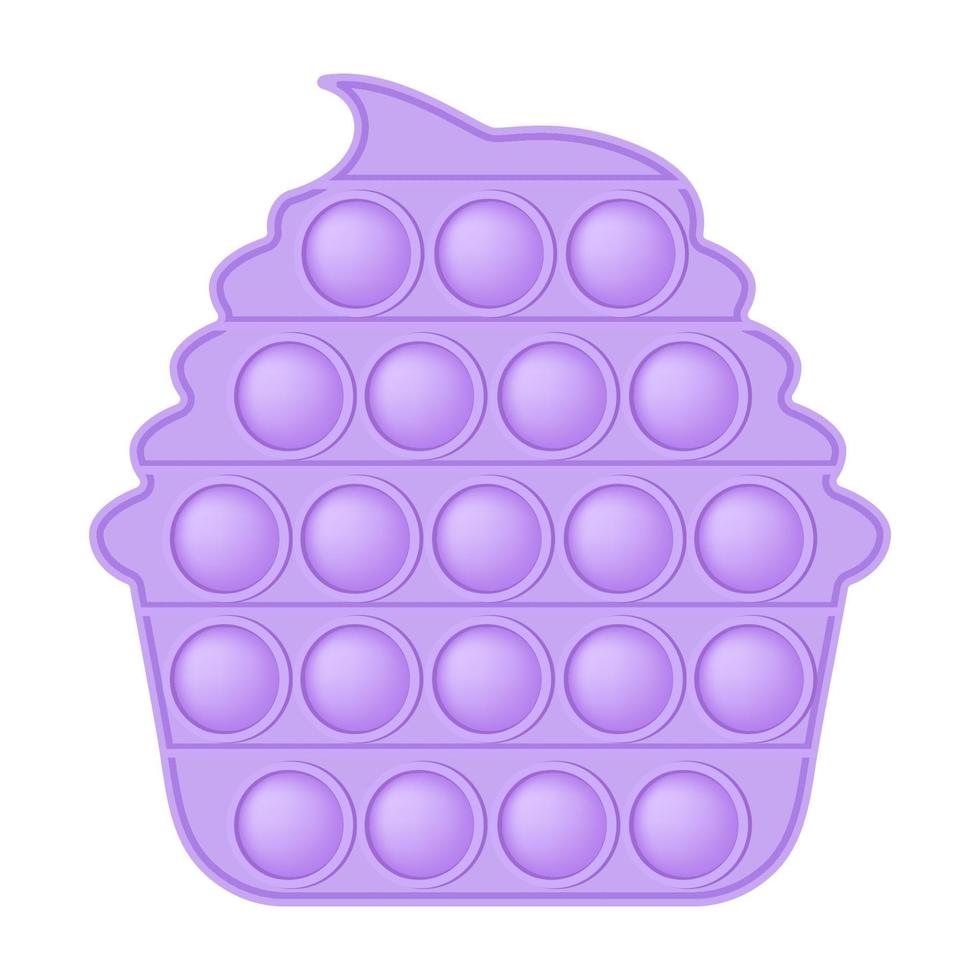 Popping Toy Purple Cake ein modisches Silikonspielzeug für Zappelkinder. süchtig machendes Anti-Stress-Spielzeug in pastellrosa Farbe. Bubble sensorisches Entwicklungsspielzeug für Kinderfinger. vektorillustration isoliert vektor