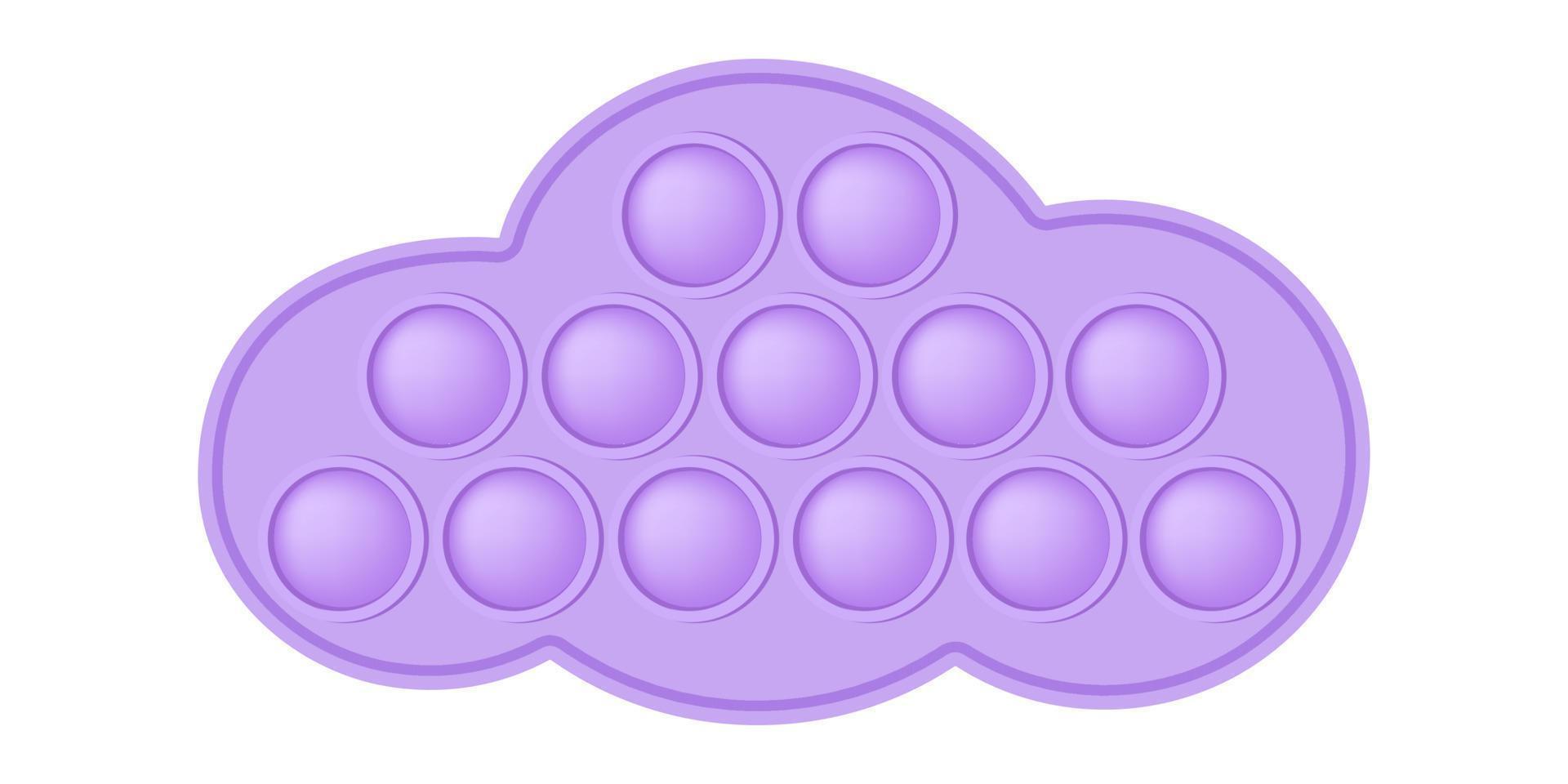 knallendes spielzeug lila wolke silikonspielzeug für zappel. süchtig machendes Anti-Stress-Spielzeug in pastellrosa Farbe. Bubble sensorisches Entwicklungsspielzeug für Kinderfinger. vektorillustration isoliert vektor