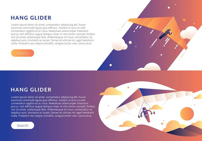 Hang Glider Banner Template Gratis Vector