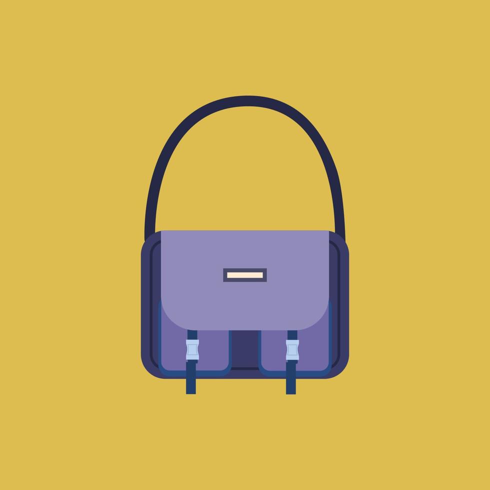 flache illustration des rucksacks und der tasche vektor