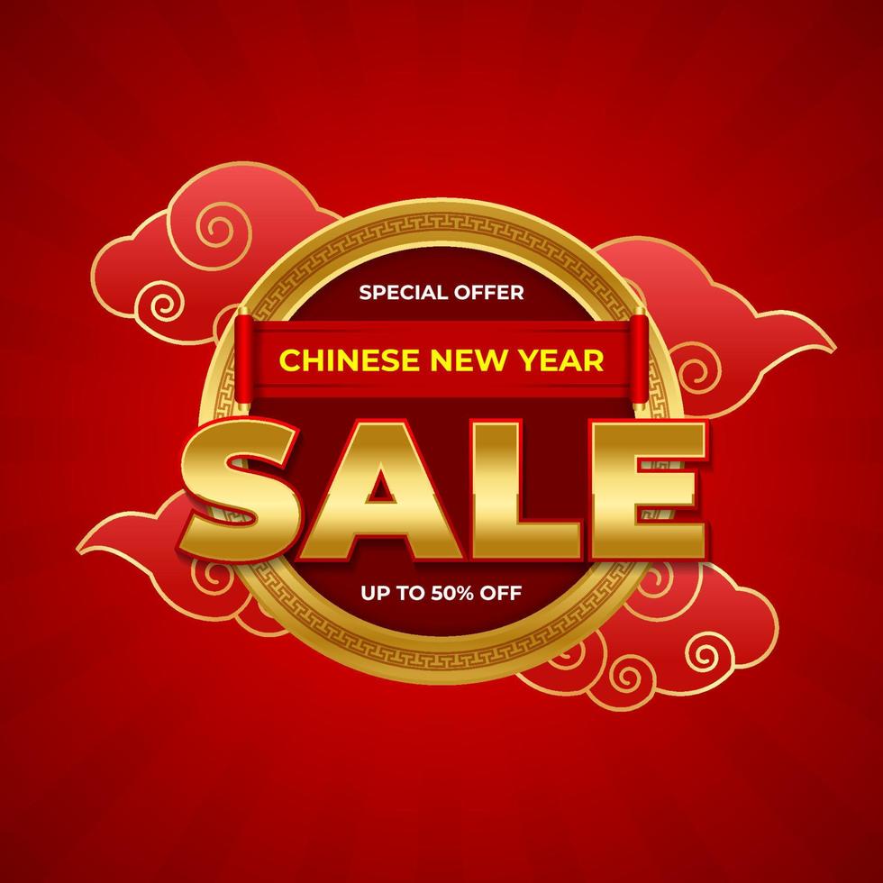 kinesisk ny år försäljning baner vektor, bakgrund av lunar ny år rabatt händelse för PR produkt, webb baner och social media posta vektor