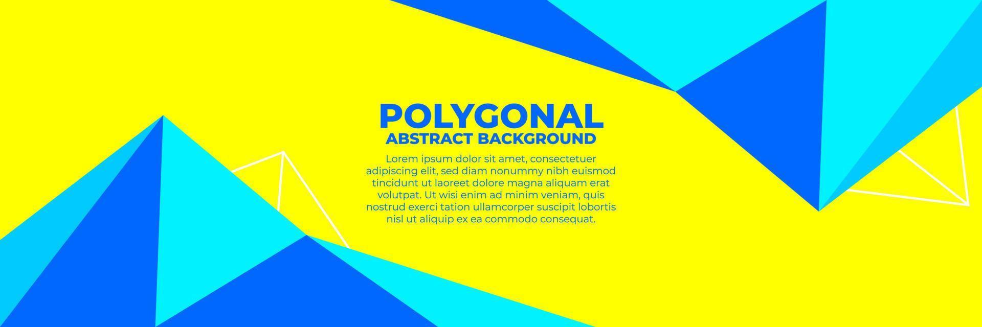 geometrischer polygonaler abstrakter hintergrund mit dreiecken trendige frische farbkombination, low-poly-banner horizontal mit kopierraum für platztext oder objekt vektor
