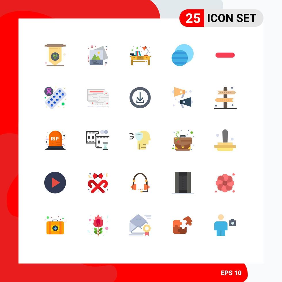 25 användare gränssnitt platt Färg packa av modern tecken och symboler av ta bort mindre kontor radera Plats redigerbar vektor design element