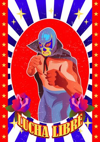 Mexikanischer Wrestler-Charakter vektor