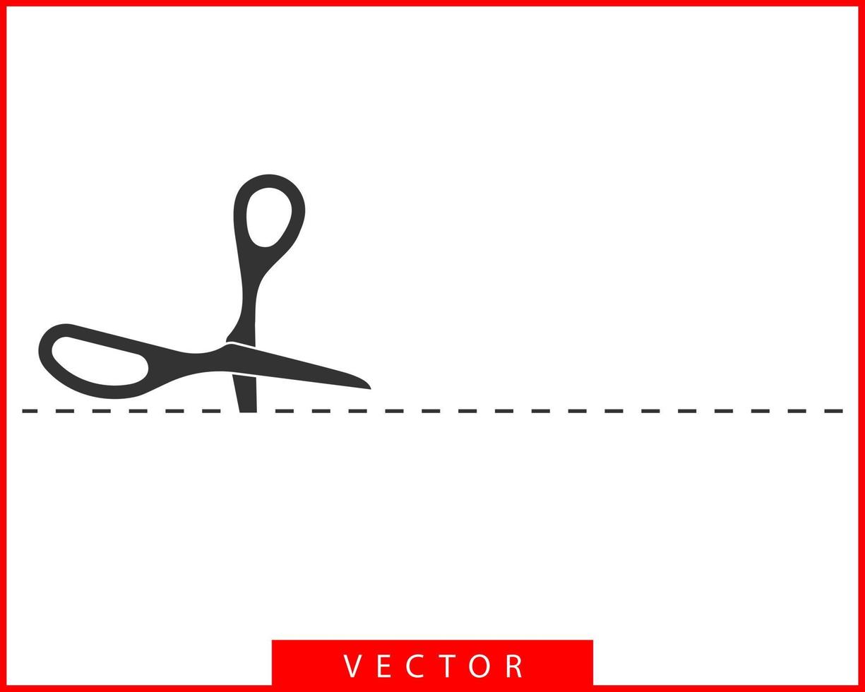 Scherensymbol. Schere schneidet Vektordesign-Element oder Logo-Vorlage. Schwarz-Weiß-Silhouette isoliert. vektor