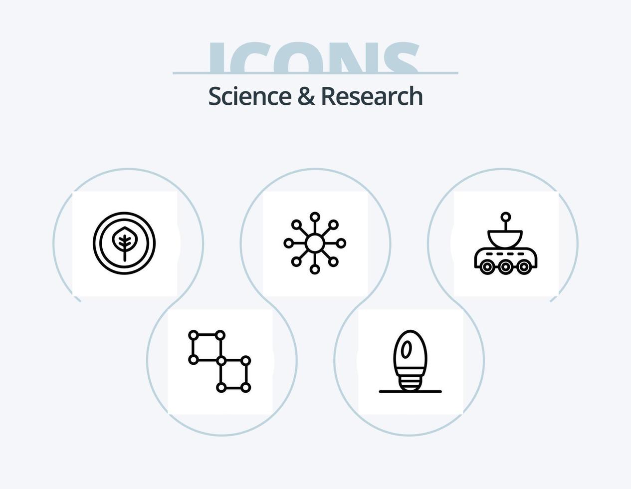 Science-Line-Icon-Pack 5 Icon-Design. Wissenschaft. Wagen. Wissenschaft. Platz. Wissenschaft vektor