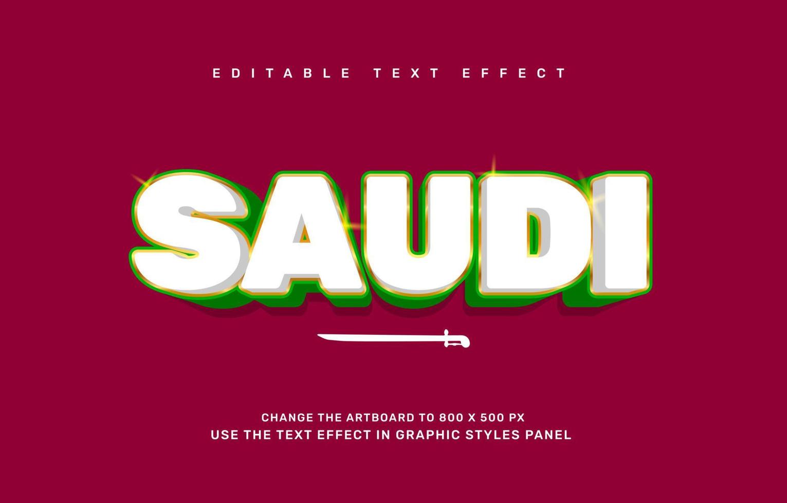 saudi redigerbar text effekt mall vektor