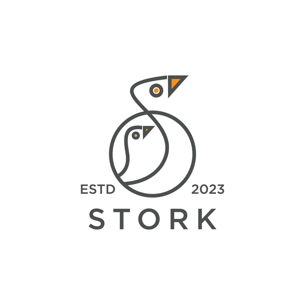 Storch-Logo-Icon-Design-Vorlage flacher Vektor