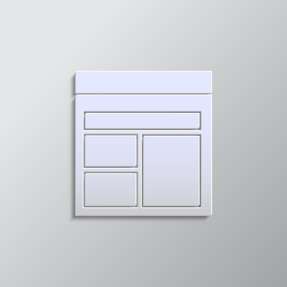 databas, server, mall papper stil, ikon. grå Färg vektor bakgrund- papper stil vektor ikon