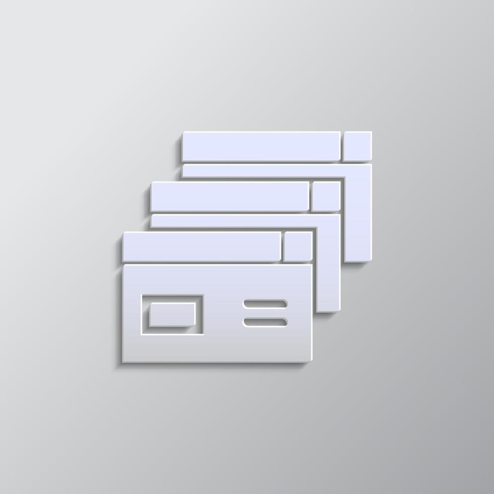 Datenbank, Server, Bierstil, Symbol. grauer Farbvektorhintergrund - Vektorsymbol im Papierstil vektor
