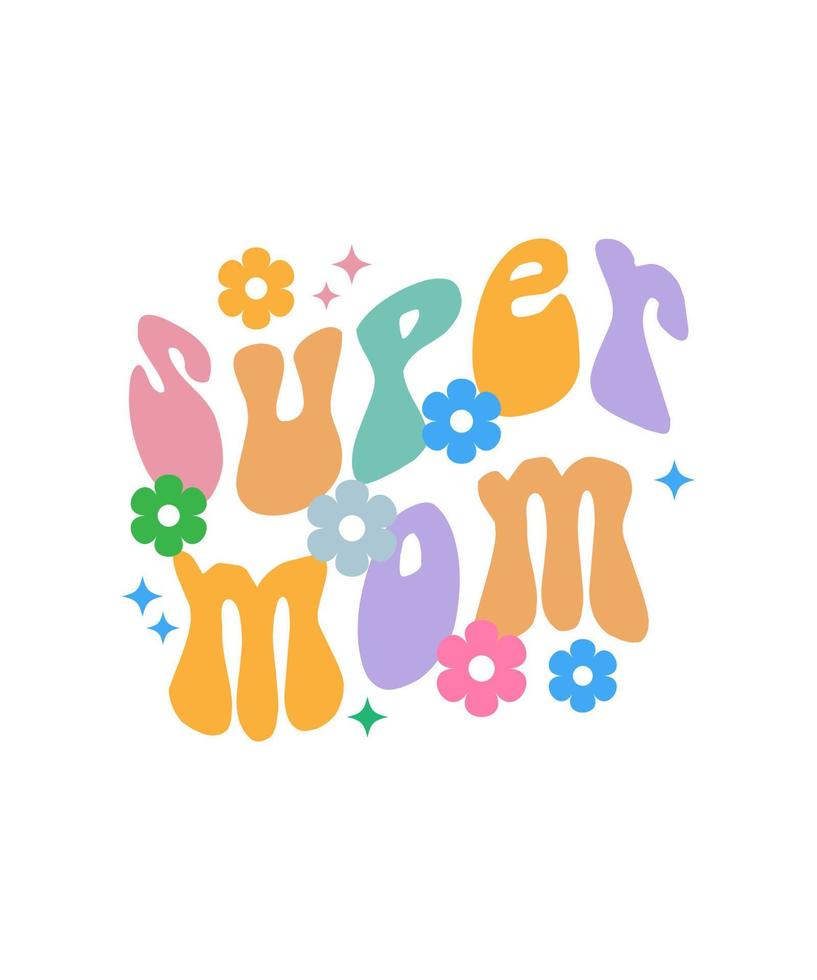 Super-Mama-Vektor-T-Shirt-Design vektor